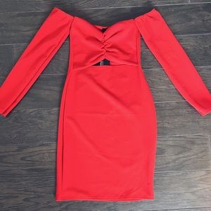 PRETTY LITTLE THING Red Cut Out Mini Dress